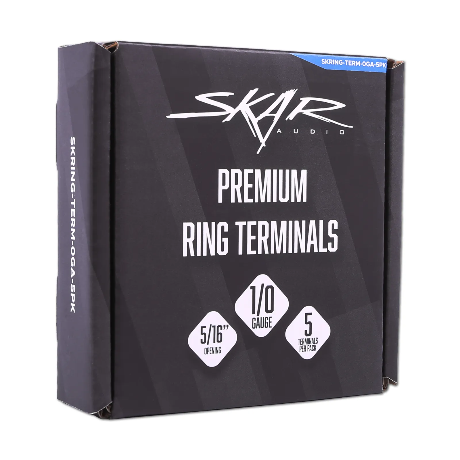 SKRING-TERM-0GA-5PK | 1/0 Gauge (5/16") Nickel Plated Premium Ring Terminals (5-Pack) #6