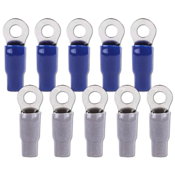 SKRING-TERM-4GA-10PK | 4 Gauge (5/16") Nickel Plated Premium Ring Terminals (10-Pack)