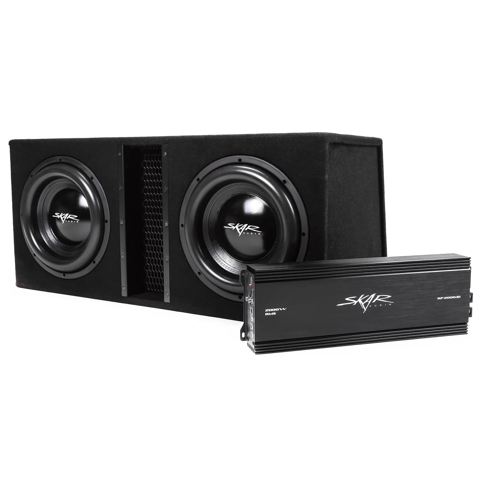 Dual 12" 5,000 Watt EVL Series Complete Subwoofer Package with Vented Enclosure and Amplifier #2