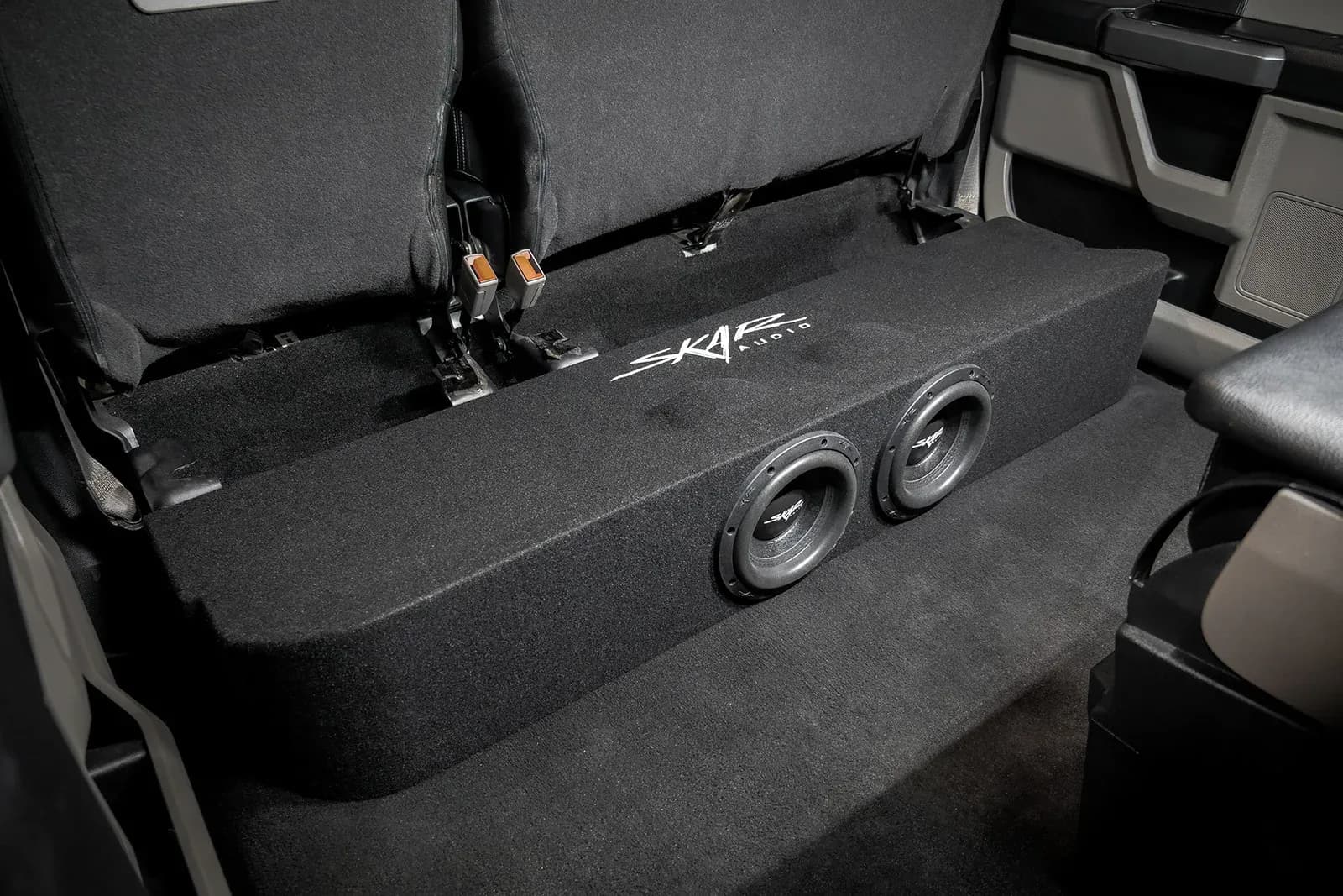 Featured Product Photo 9 for 2017-2025 Ford Super Duty (F-250/350/450) SuperCrew Cab Compatible Dual 8" Ported Subwoofer Enclosure