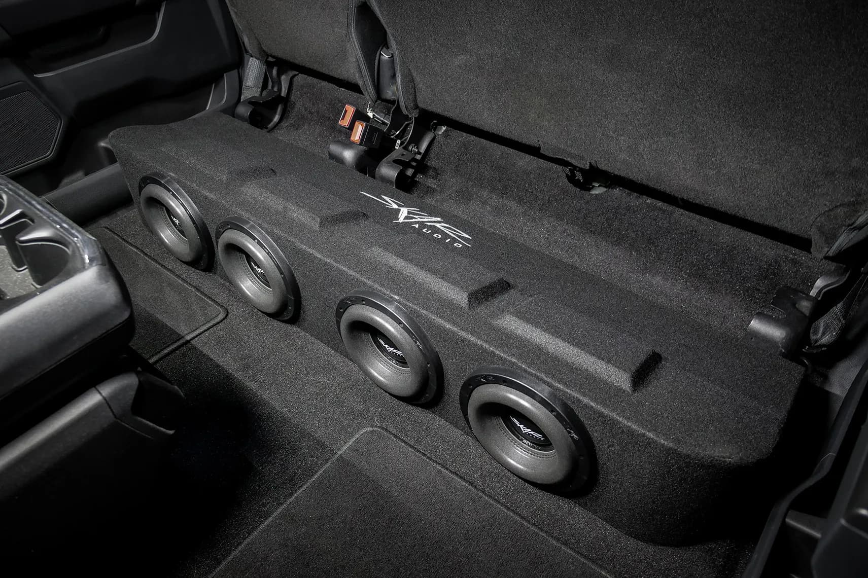 Featured Product Photo 9 for 2015-2026 Ford F-150 Super Crew Cab Compatible Quad 8" Ported Subwoofer Enclosure