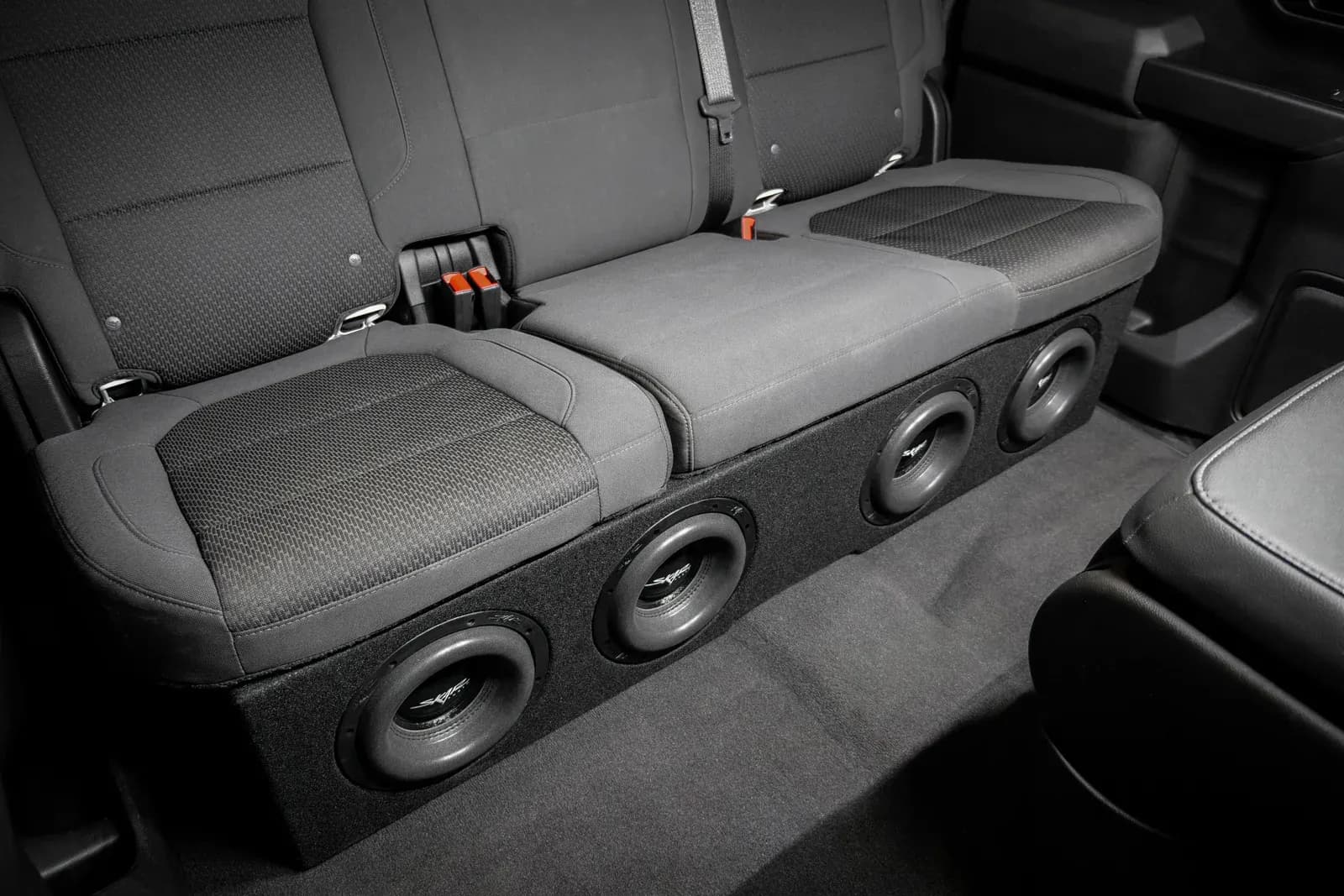 Featured Product Photo 7 for 2019-2025 Chevy Silverado & GMC Sierra Crew Cab Compatible Quad 8" Ported Subwoofer Enclosure