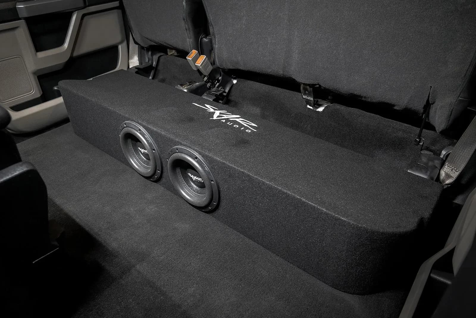 Featured Product Photo 11 for Dual 8" 2,400W Max Power Loaded Subwoofer Enclosure Compatible with 2017-2026 Ford Super Duty (F-250/350/450) SuperCrew Cab Trucks