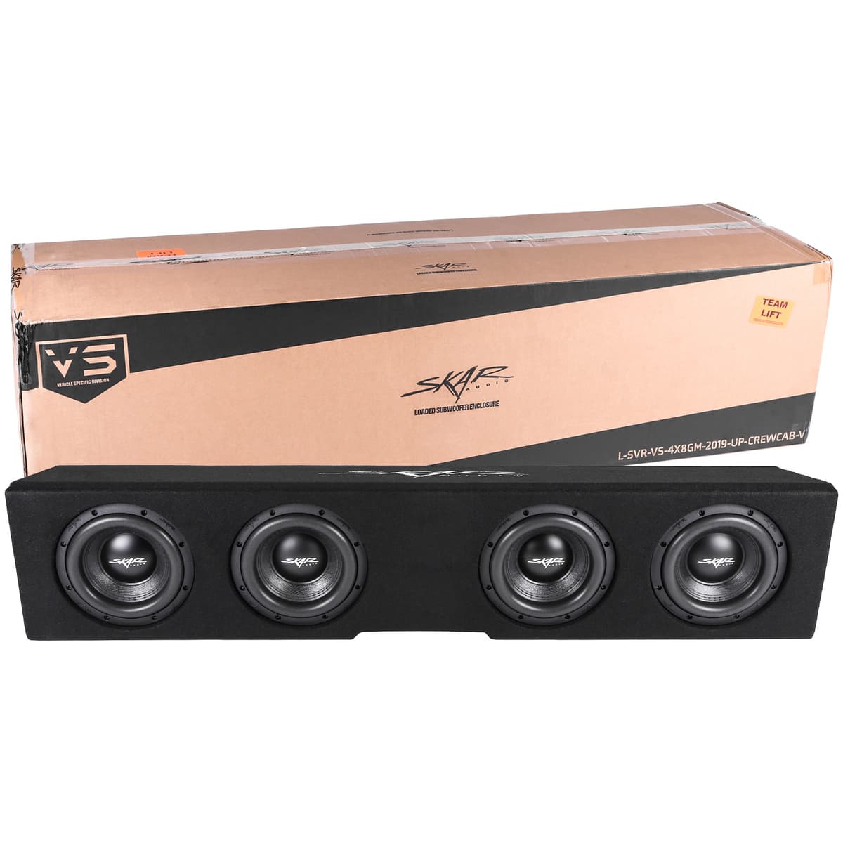 Featured Product Photo 8 for Quad 8" 3200W Max Power Loaded Ported Subwoofer Enclosure Compatible with 2019-2025 Chevy Silverado & GMC Sierra Crew Cab Trucks