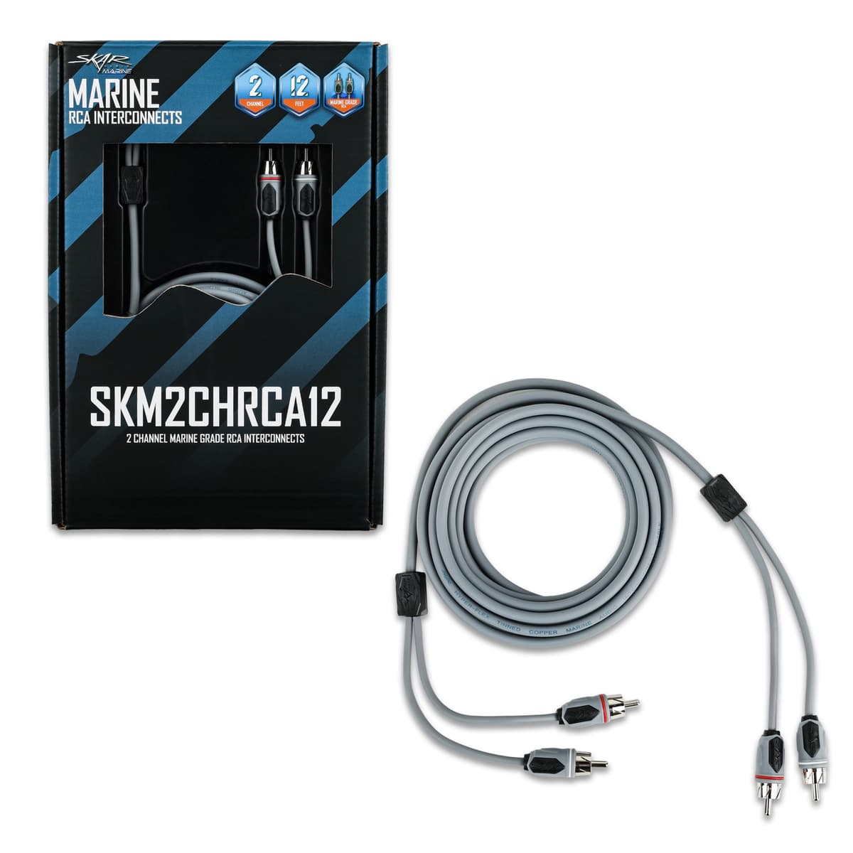 Featured Product Photo 1 for SKM2CHRCA12 | 12 Ft 2-Channel Marine Grade RCA Interconnect Cable