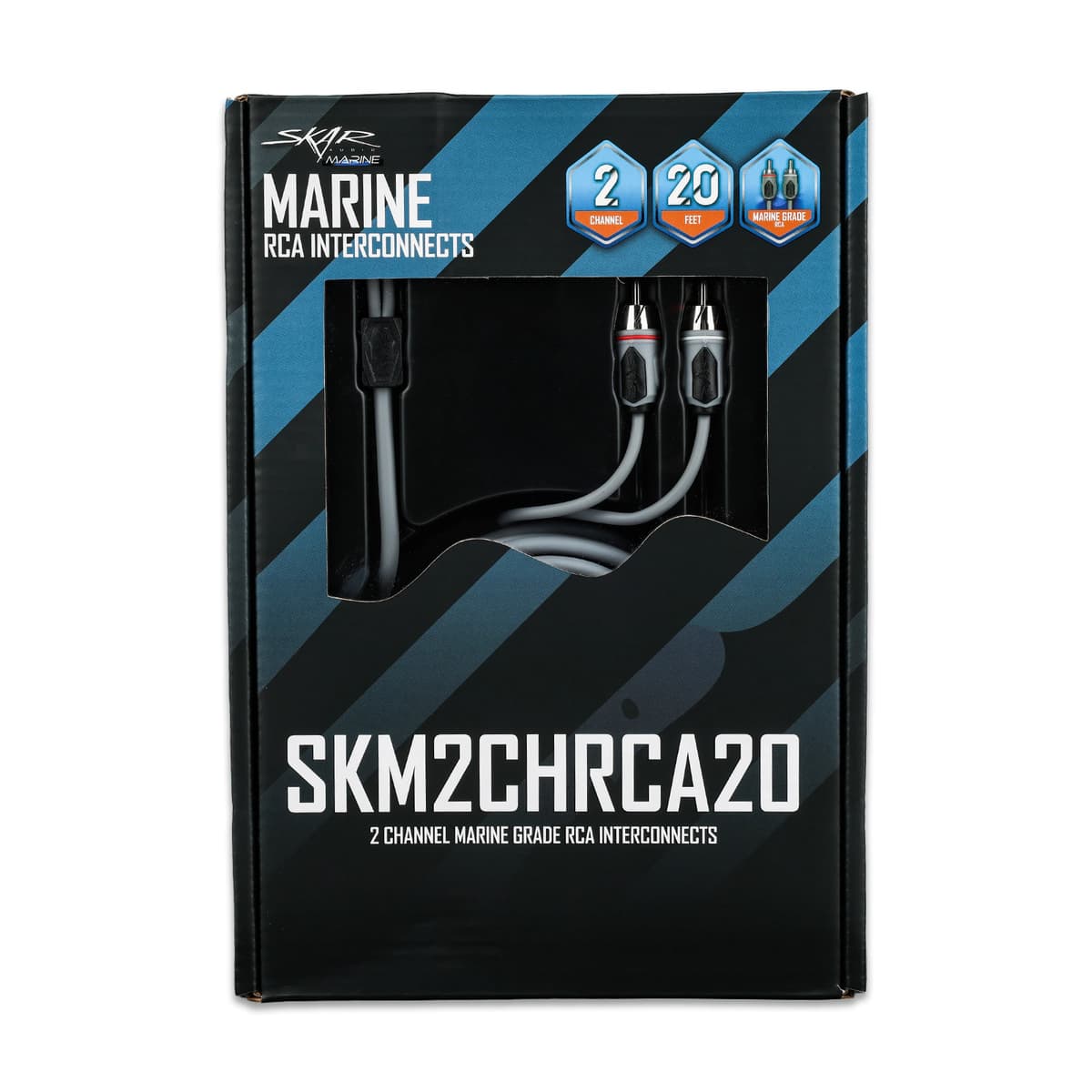 Featured Product Photo 5 for SKM2CHRCA20 | 20 Ft 2-Channel Marine Grade RCA Interconnect Cable