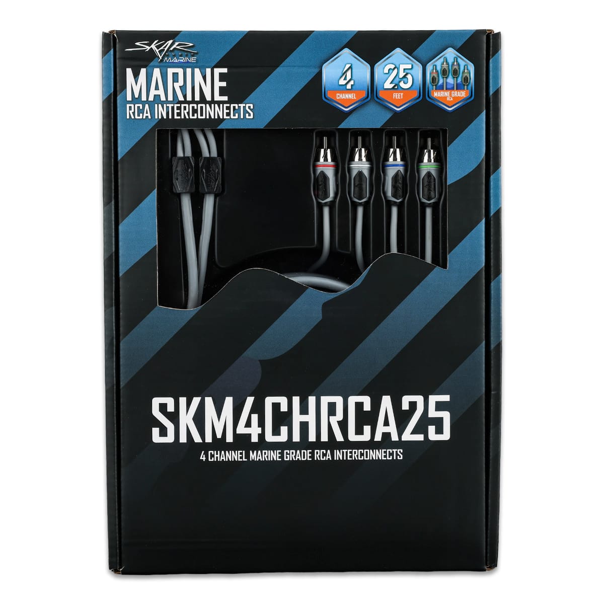 SKM4CHRCA25 | 25 Ft 4-Channel Marine Grade RCA Interconnect Cable #7