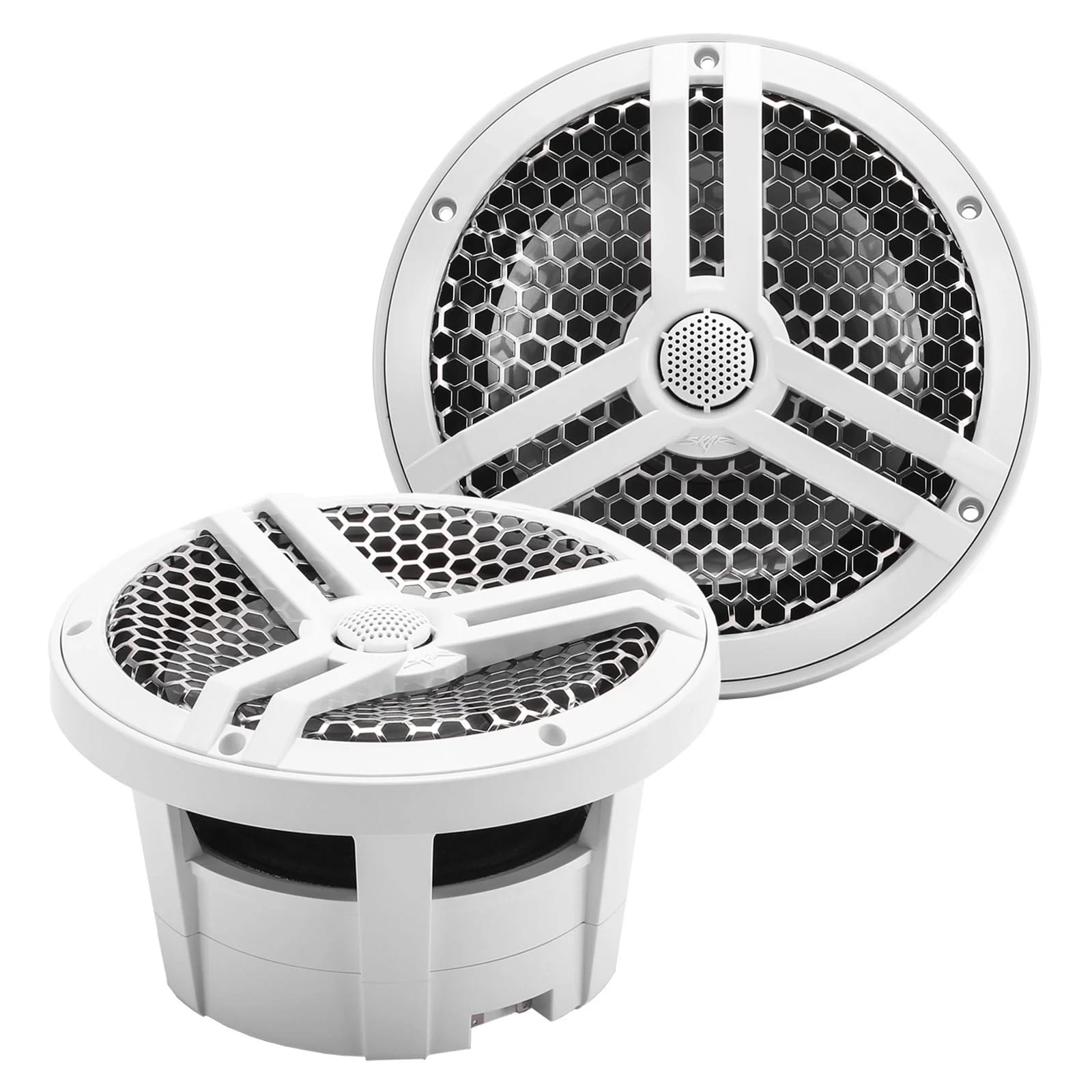 Marine 8" Full Range 2-Way 500 Watt Speakers - White (Pair)