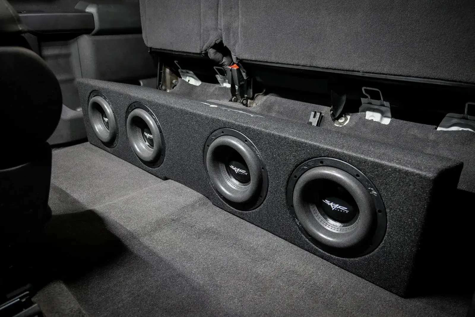 Skar Audio VS-4X8GM-2019-UP-CREWCAB-V enclosure installation example — view 4