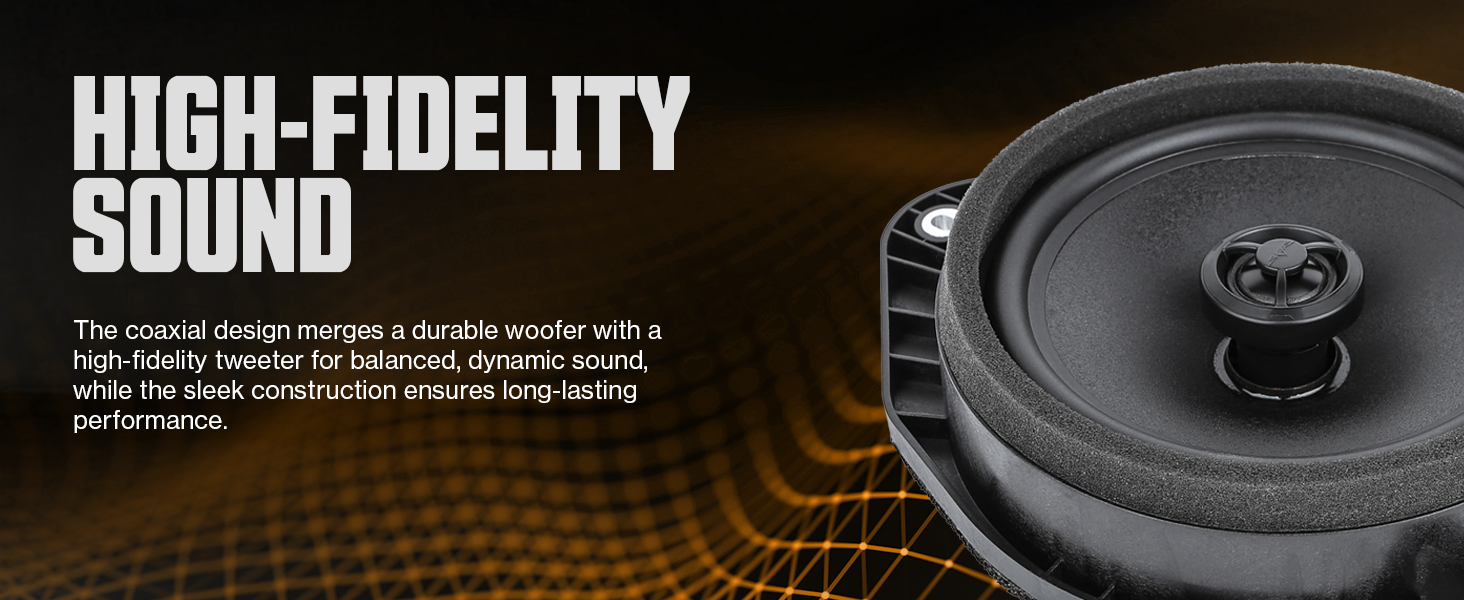 High-Fidelity Sound — coaxial woofer with 1 inch tweeter
