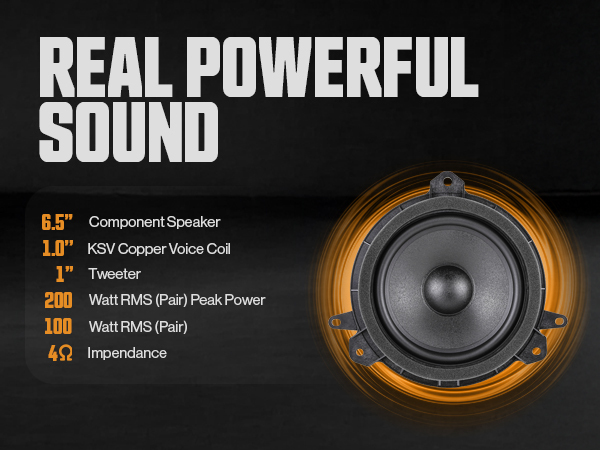 Real Powerful Sound — 200W peak, 100W RMS pair